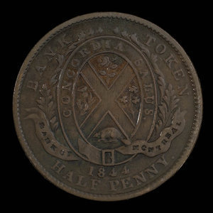 Canada, Bank of Montreal, 1/2 penny : 1844