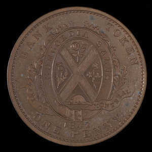 Canada, Bank of Montreal, 1 penny : 1842