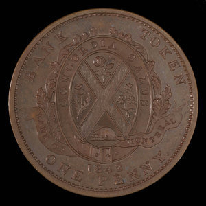 Canada, Bank of Montreal, 1 penny : 1842