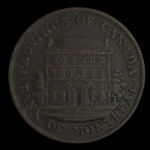 Canada, Bank of Montreal, 1/2 penny : 1844