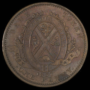 Canada, City Bank (Montreal), 1 penny : 1837