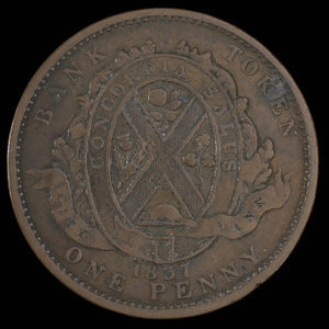 Canada, City Bank (Montreal), 1 penny : 1837