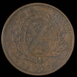 Canada, City Bank (Montreal), 1 penny : 1837