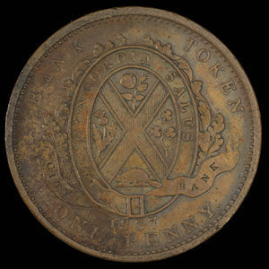 Canada, City Bank (Montreal), 1 penny : 1837