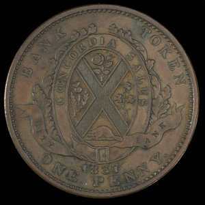 Canada, City Bank (Montreal), 1 penny : 1837