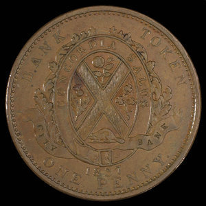 Canada, City Bank (Montreal), 1 penny : 1837