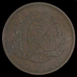 Canada, City Bank (Montreal), 1 penny : 1837