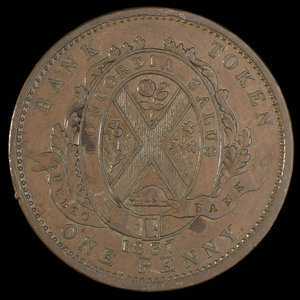 Canada, Quebec Bank, 1 penny : 1837