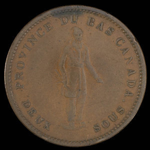 Canada, Quebec Bank, 1 penny : 1837