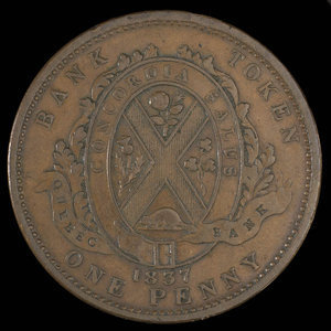 Canada, Quebec Bank, 1 penny : 1837