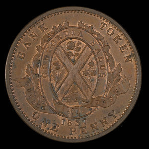 Canada, Quebec Bank, 1 penny : 1837