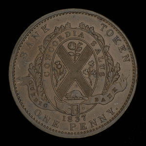 Canada, Quebec Bank, 1 penny : 1837