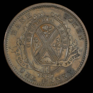 Canada, Banque du Peuple (People's Bank), 1 penny : 1837