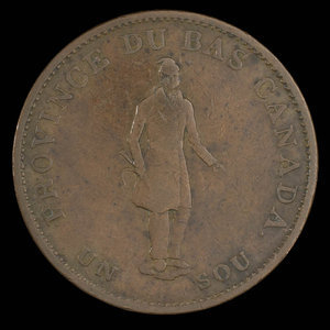 Canada, City Bank (Montreal), 1/2 penny : 1837