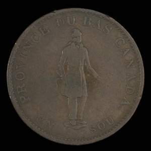 Canada, City Bank (Montreal), 1/2 penny : 1837