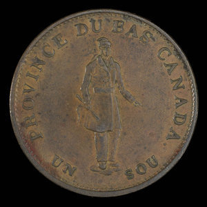 Canada, City Bank (Montreal), 1/2 penny : 1837