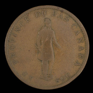 Canada, City Bank (Montreal), 1/2 penny : 1837