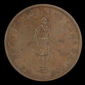 Canada, City Bank (Montreal), 1/2 penny : 1837