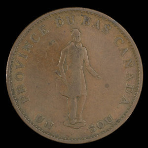 Canada, City Bank (Montreal), 1/2 penny : 1837