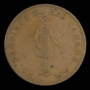 Canada, City Bank (Montreal), 1/2 penny : 1837