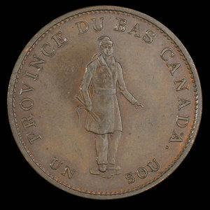 Canada, City Bank (Montreal), 1/2 penny : 1837