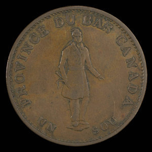 Canada, City Bank (Montreal), 1/2 penny : 1837