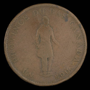 Canada, City Bank (Montreal), 1/2 penny : 1837