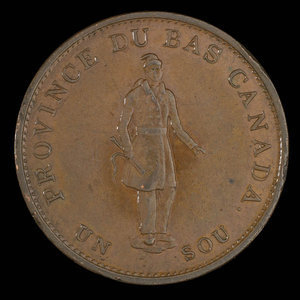 Canada, Quebec Bank, 1/2 penny : 1837