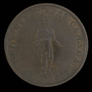 Canada, Quebec Bank, 1/2 penny : 1837