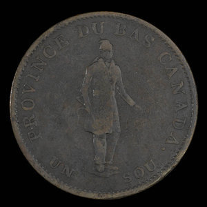 Canada, Quebec Bank, 1/2 penny : 1837