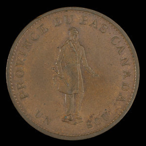 Canada, Quebec Bank, 1/2 penny : 1837