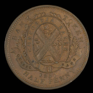 Canada, Quebec Bank, 1/2 penny : 1837