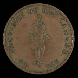 Canada, Quebec Bank, 1/2 penny : 1837