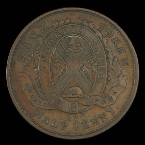 Canada, Quebec Bank, 1/2 penny : 1837