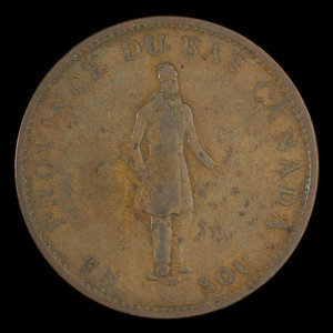 Canada, Quebec Bank, 1/2 penny : 1837