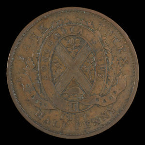 Canada, Quebec Bank, 1/2 penny : 1837