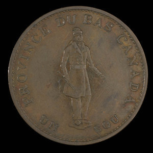 Canada, Quebec Bank, 1/2 penny : 1837