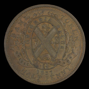 Canada, Quebec Bank, 1/2 penny : 1837