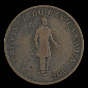 Canada, Quebec Bank, 1/2 penny : 1837