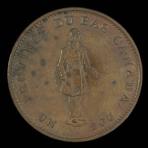 Canada, Quebec Bank, 1/2 penny : 1837