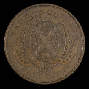 Canada, Quebec Bank, 1/2 penny : 1837