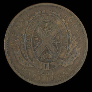 Canada, Bank of Montreal, 1/2 penny : 1837