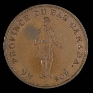 Canada, Bank of Montreal, 1/2 penny : 1837