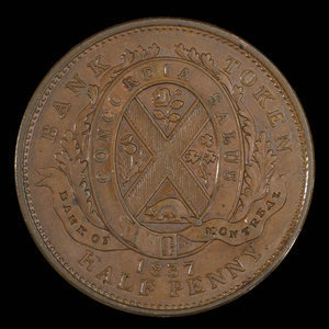 Canada, Bank of Montreal, 1/2 penny : 1837