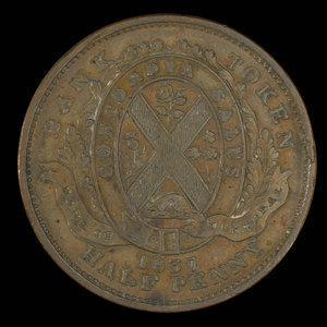 Canada, Bank of Montreal, 1/2 penny : 1837