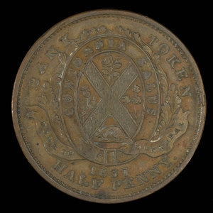 Canada, Bank of Montreal, 1/2 penny : 1837