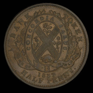 Canada, Bank of Montreal, 1/2 penny : 1837