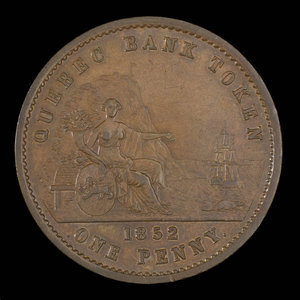 Canada, Quebec Bank, 1 penny : 1852