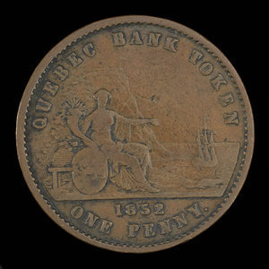 Canada, Quebec Bank, 1 penny : 1852