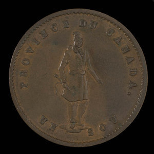 Canada, Quebec Bank, 1/2 penny : 1852